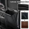 Universal Hanging Car Garbage Bag Case Waterproof PU Leather Large Capacity Trash Can Foldable Storage Gadget Auto