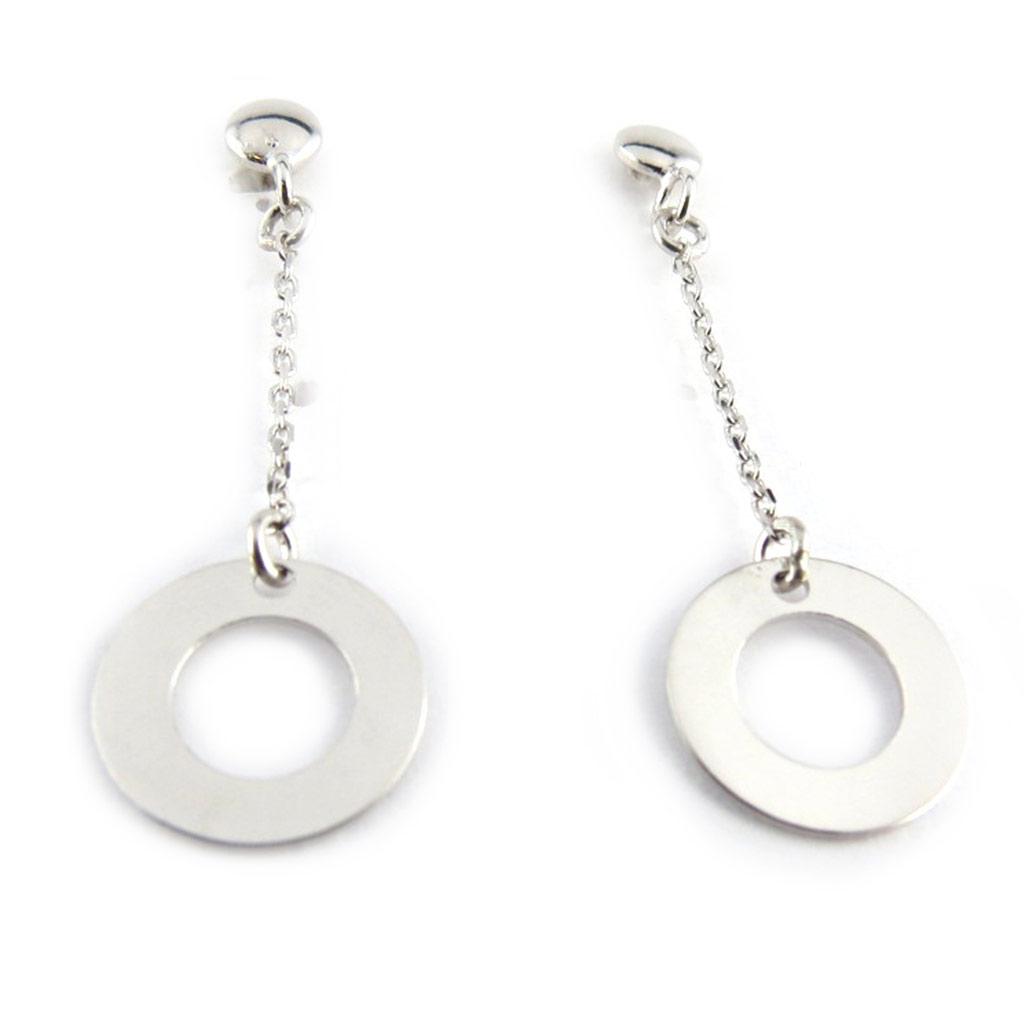 Les Trésors De Lily [N2213] - Серебряные серьги «Дзен» (родиевое покрытие) - 21х9 мм