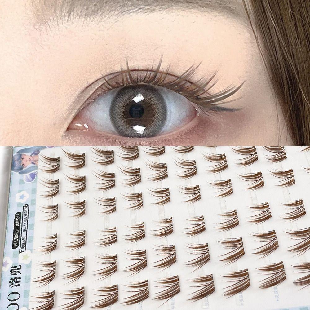 DIY Brown Lash Clusters Cat Eye Style Individual Lashes Women Eye Lashes Eyelash Extension