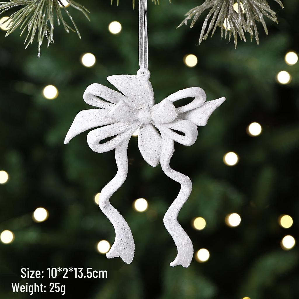 White Christmas Tree Ornaments: Five-Pointed Star & Snowflake Design, Hot-Selling