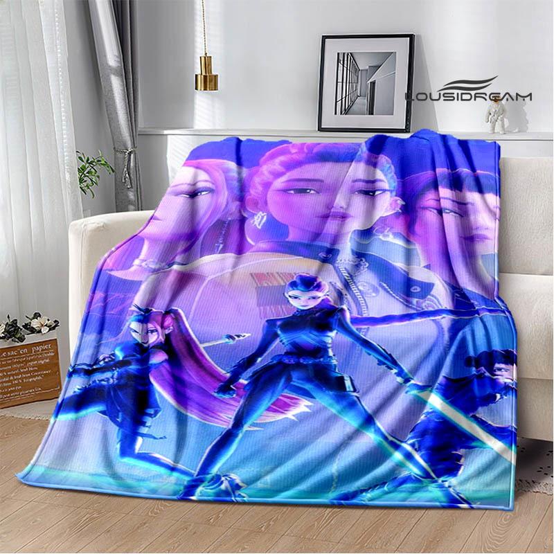 KPop Demon Hunters Cartoon printed blanket Picnic blanket Warm Flannel blankets Home bed linings blankets for beds Birthday Gift
