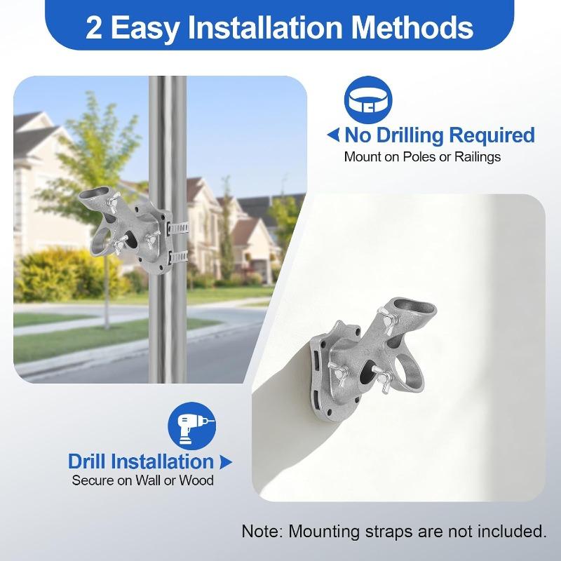 Flag Pole Holder for Outside House, Heavy Duty 1" Flag Pole Mounting Bracket, Aluminum Rustproof Flagpole Bracket Wall Mount with Stainless Hardware