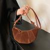 Fashion Niche Underarm Bag Retro Stitching Matte Handbag 2025 New Horn-shaped Versatile Bag Slung Jiaozi Bag