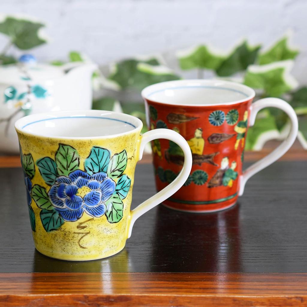 Стильная пара кружек Waza no Kura, фарфор Кутани, Мокуме/Ёсидая, высококачественная керамика, сделано в Японии