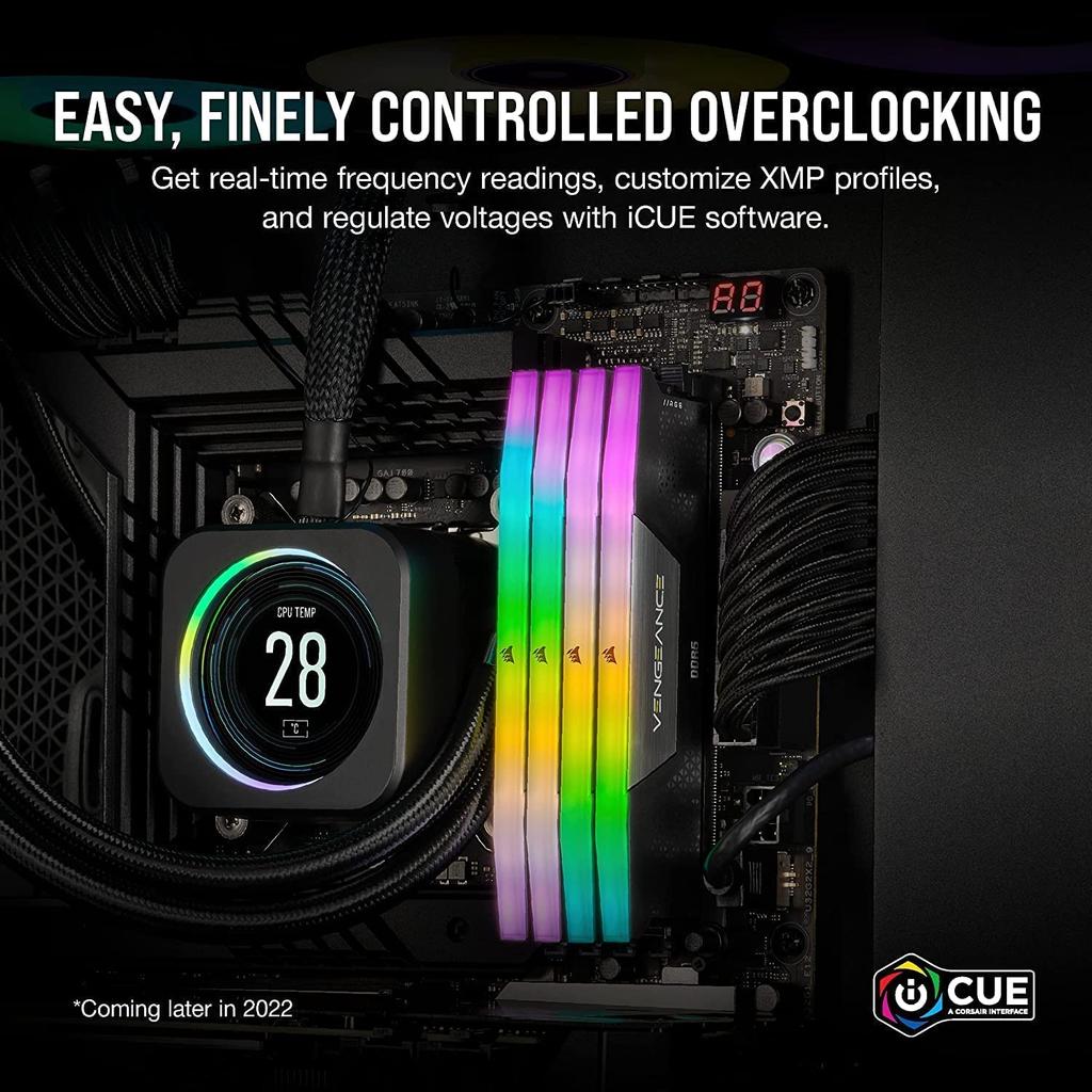 Corsair Память для настольного ПК VENGEANCE RGB DDR5 Series Intel XMP Memory Kit 32 ГБ Black x CMH32GX5M2E6000C36 DDR5-6000 МГц (ПК5-48000) [16 ГБ 2]