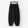 Cotton and Linen Wide-leg Pants Men's Summer Thin Drawstring Harem Pants Chinese Style Loose Large Size Nine-point Bloomers