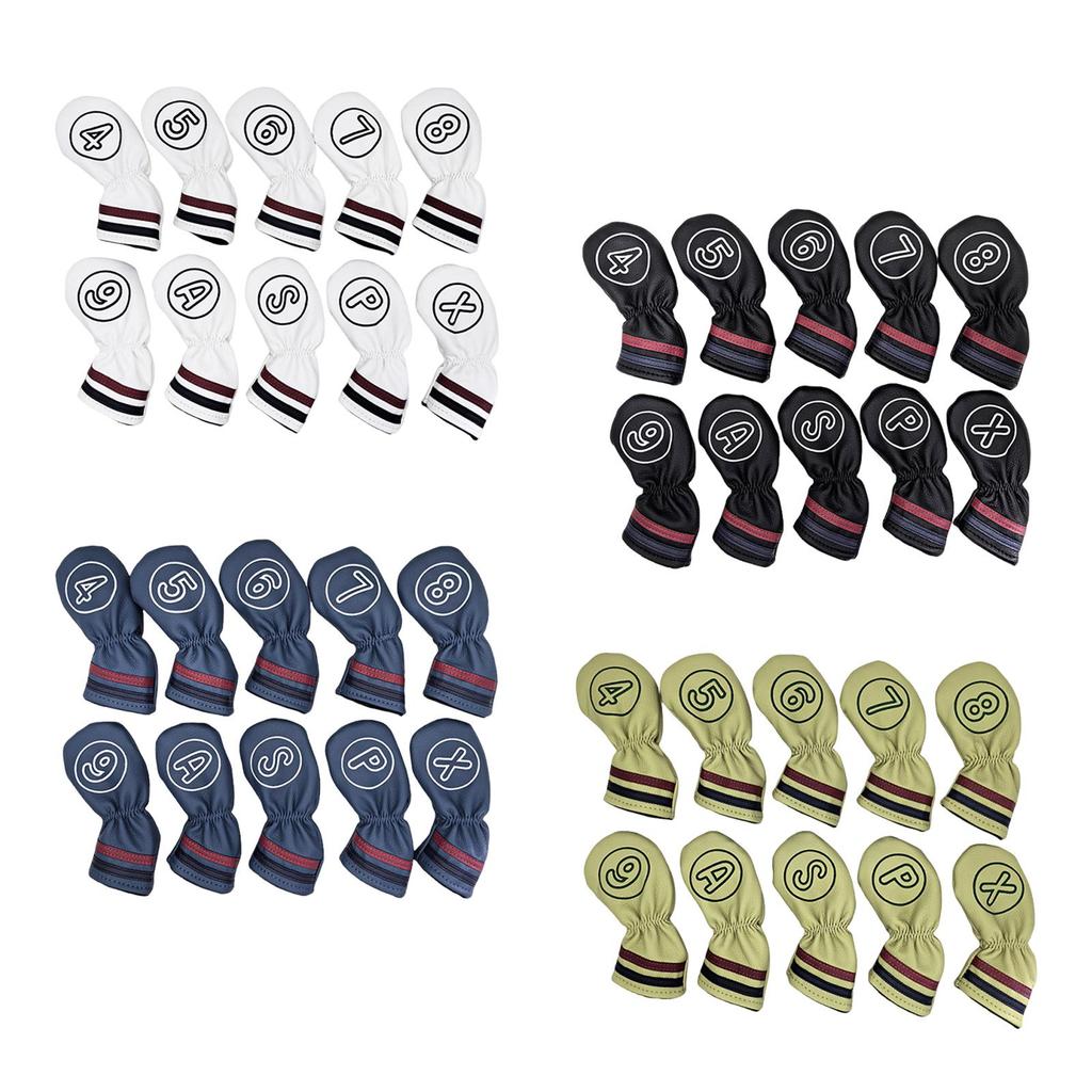 10x Golf Club Head Covers Wedge Sleeves Portable Lightweight Long Neck Decor Protectors for Games Outdoor Gift Training