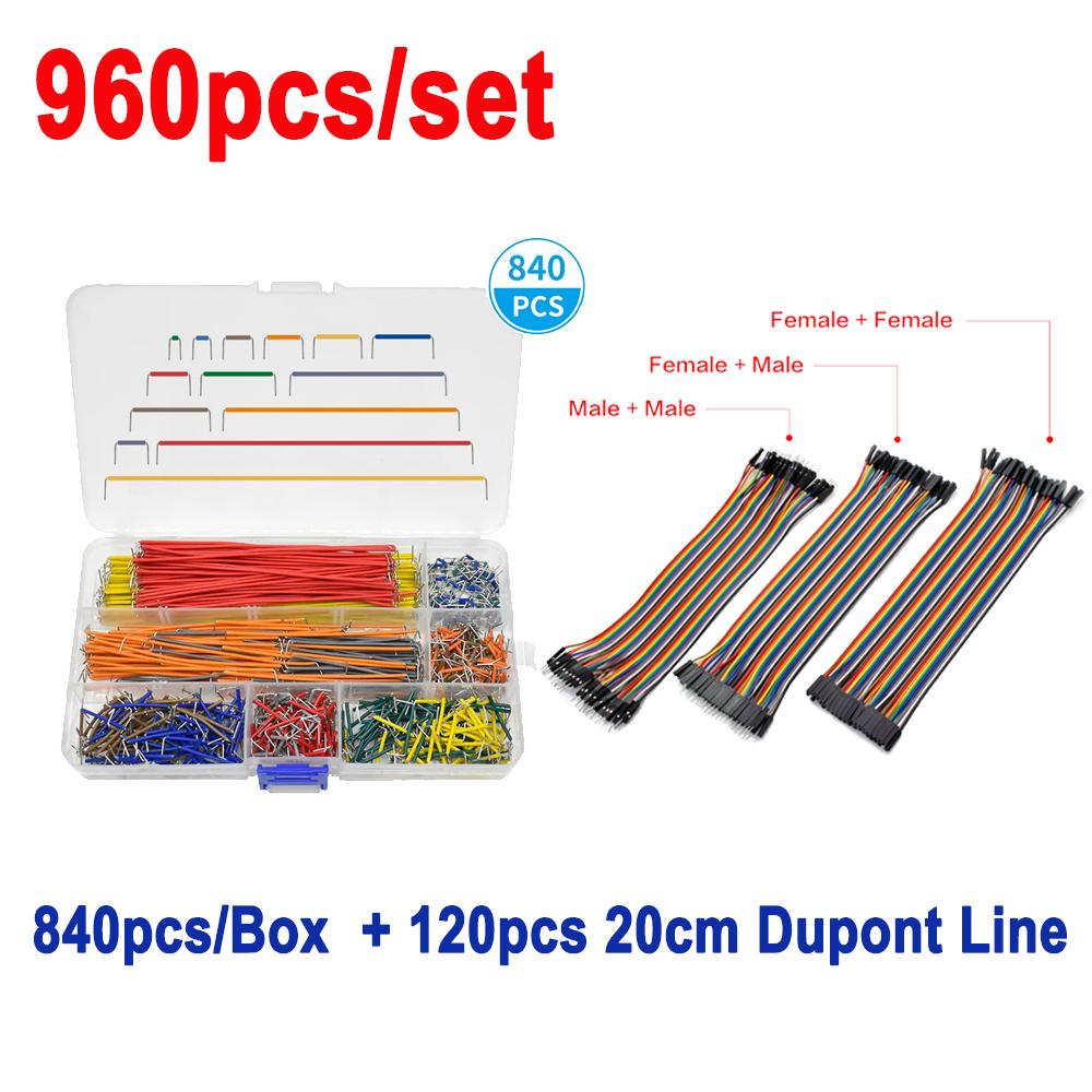260/470/680/960PCS Solderless Breadboard Jumper Wires U Shape+20CM Dupont Line Breadboard Jumper Cable Wire Kit for DIY Arduino