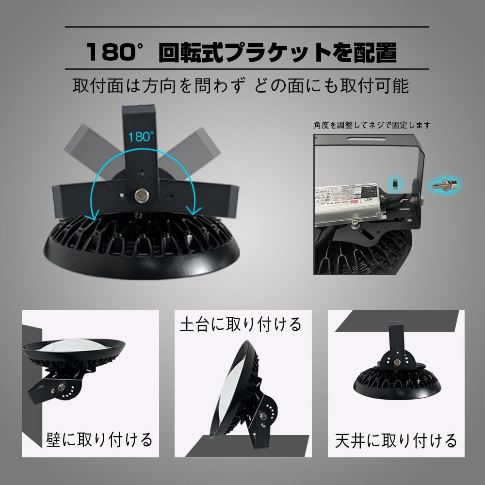 [Factory Direct] 100W UFO-Shaped LED Floodlight, 16000lm High Brightness, Equivalent to a 1000W Ballastless Mercury Lamp, Disc-Shaped, 120-Degree