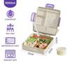 Portable 900ml Children'S Lunch Box Leak-Proof Fresh-Keeping Easy-To-Clean And Cute Four-Compartment Food Storage Box