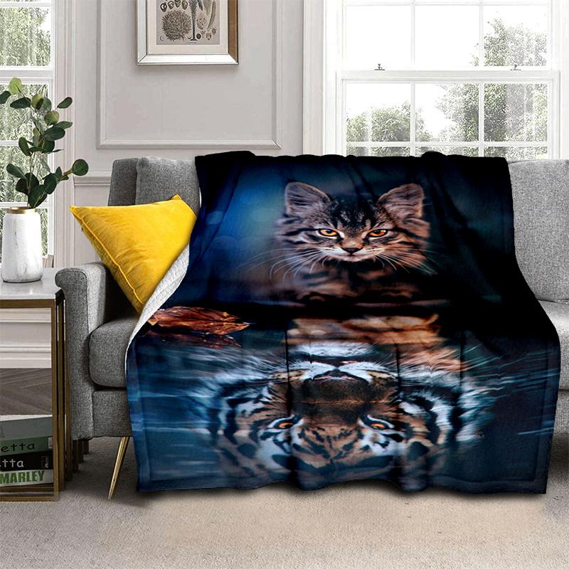 Большой чехол для дивана-кровати с 3D принтом тигра, мягкое и волосатое одеяло, плед, мягкие теплые фланелевые одеяла, подарок для фанатов