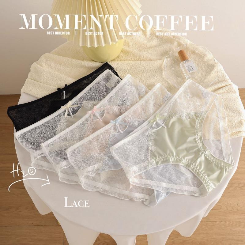 Spring Summer Lace Silk Fabric Seamless Low Waist Briefs Thin Design Comfortable Breathable Skin Friendly Women's Underwear Panties