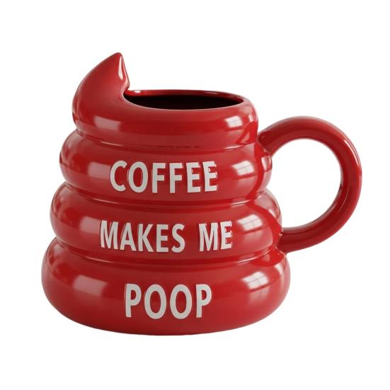 Poop-Shaped Coffee Mug for Coffee Lovers 350ml Hilarious Bathroom Cup Resin Quirky Morning Cup Funny Gag Gifts for Friends