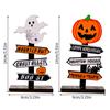 Creative Halloween Pumpkin Letter Ghost Wooden Ornament Tree Shaped Ghost Desktop Ornament