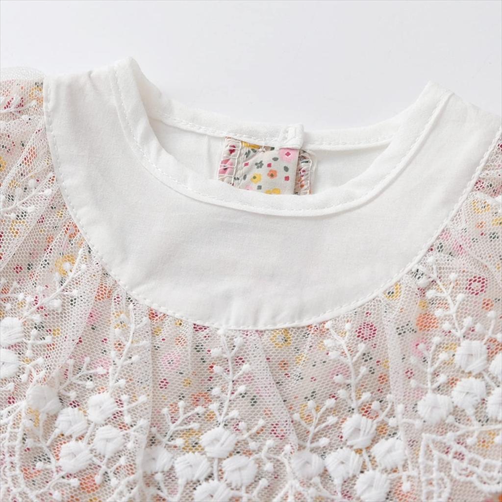 Romper Jumpsuit Bodysuit Girls Baby Newborn Summer Floral Print Lace Dress Hat Set Orange 18Months [Missia Luxury] [27132-27136]