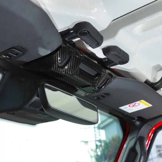 Carbon fiber Over Rearview Mirror Upper Plate Cover Trim for Wrangler JL JT 2024