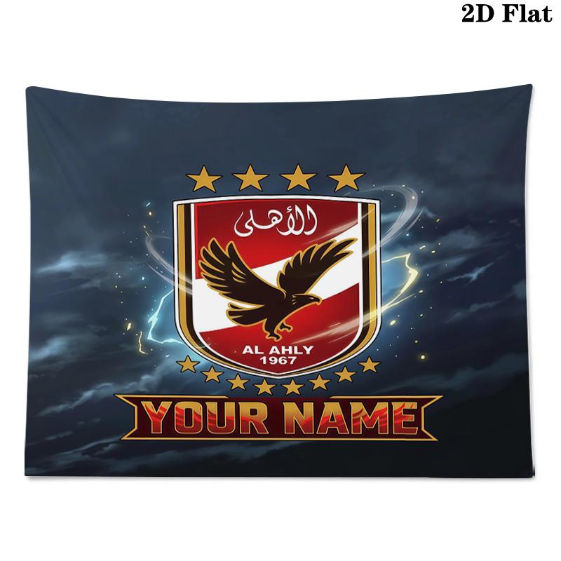 Custom Name Al Ahly SC Printed Tapestry – Wall Hanging for Bedrooms, Dorms, and Home Decor