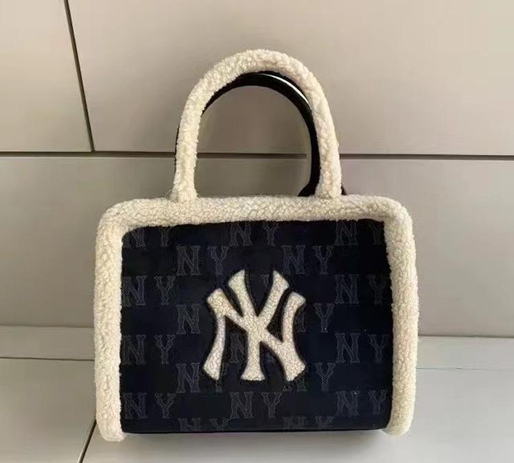 Korean ML Lambswool Suede Square Tote, Plush Retro Handbag & Crossbody Women's Bag