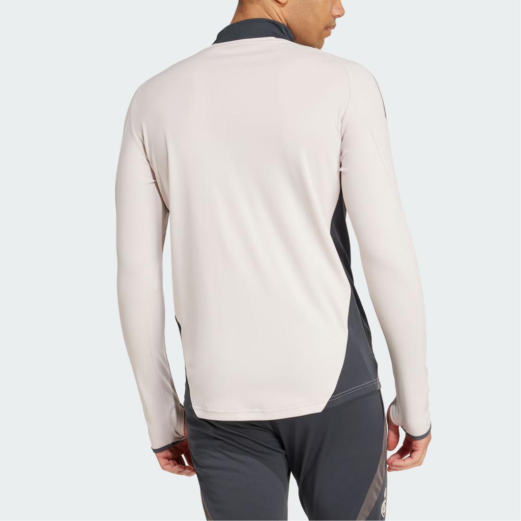 Adidas Real Madrid Tiro 24 Competition Aeroready Logo Striped Print Stand Collar Pullover Comfortable Slim Fit Long Sleeve Football Shirt IT5133