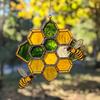 Bee Honeycomb Sun Catcher Acrylic Window Hanging Decoration Wall Art Bee On Honeycomb