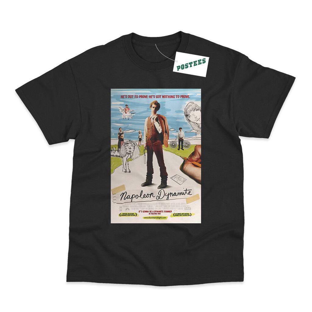Retro Movie Poster Inspired by Napoleon Dynamite DTG Printed BLK WHT T-shirt