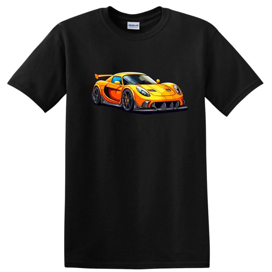 Car Racing Graphic T Shirt Cool Orange Sports Car Racing Tee Design Art
