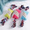Plush Candy Dog Toy Interactive Chew Toy Rope Squeaky Stuffed Knot Puppy Tug of War Toy