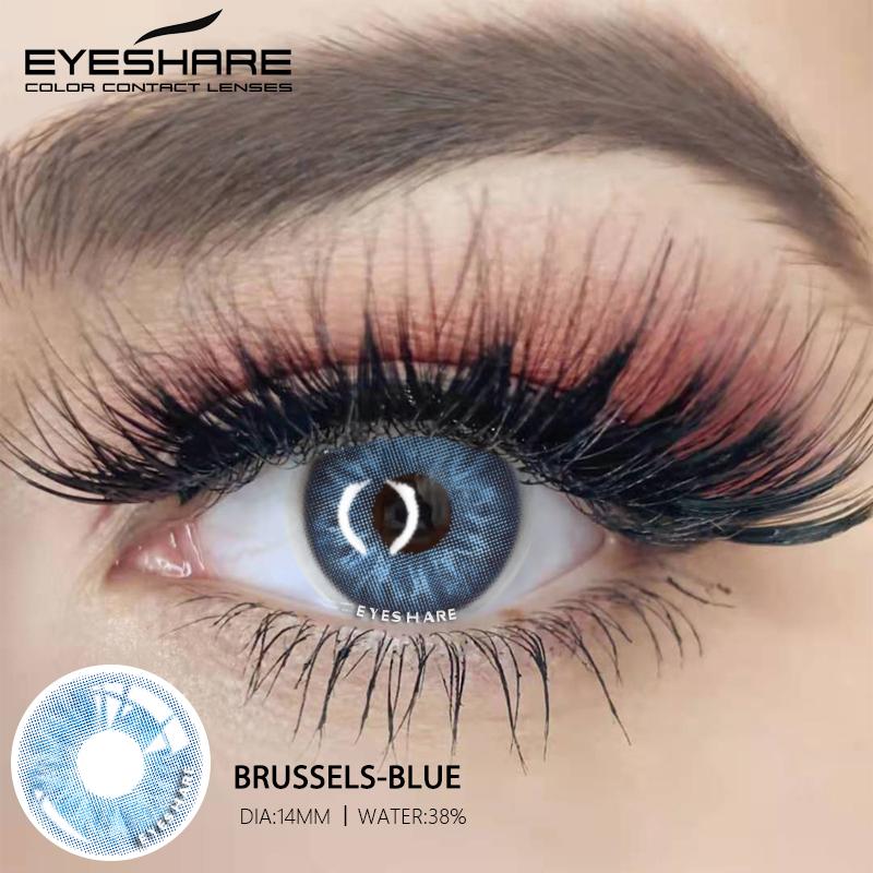 Eyeshare Новые цветные контактные линзы, синие ежегодные мягкие линзы, модные фиолетово-серые контактные линзы, натуральные коричневые контактные линзы, 1 пара