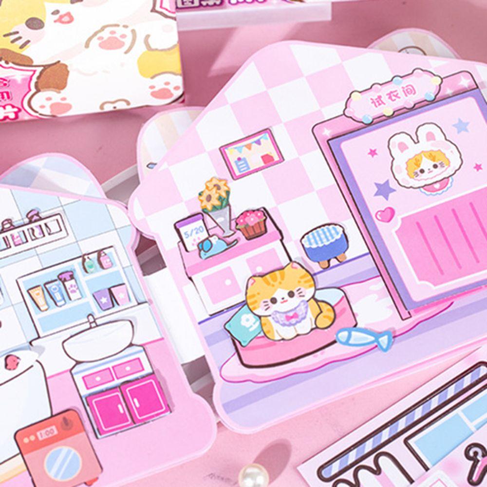 Магнитная книга ручной работы Монтессори DIY для детей, занимающаяся книга, игрушка, наклейка для кошки, подарок на день рождения