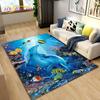 Underwater World Seabed Fish Dolphin Area Rug Large,Carpet Rug for Living Room Bedroom Sofa Doormat Kitchen,Non-slip Floor Mat