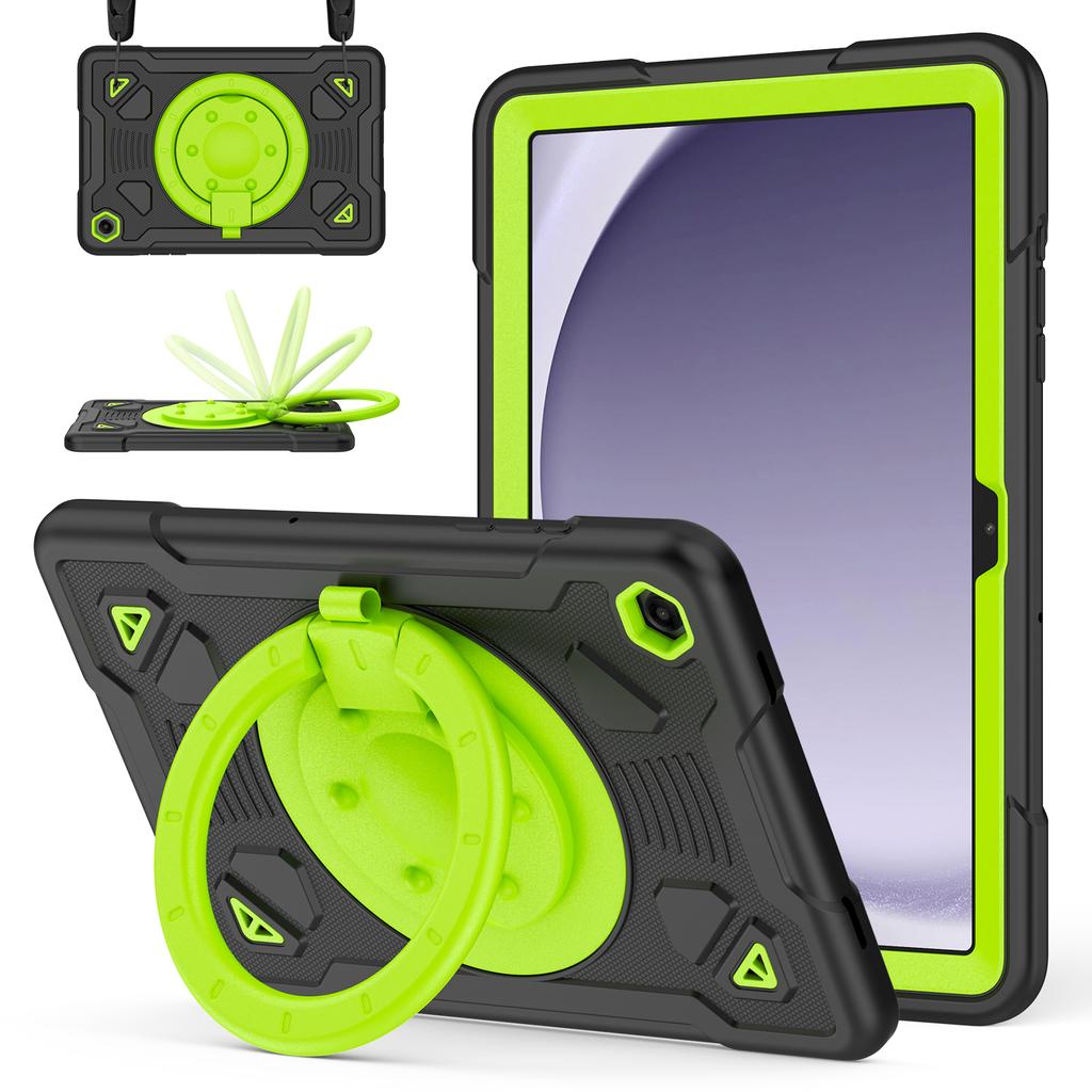 Tablet Case For Samsung Galaxy Tab A9+ / Tab A11+ Kickstand Space Planet PC + Silicone Tablet Cover with Shoulder Strap