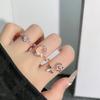 Light luxury sweet rose gold cat eye firefly fashion flower opening ring women's high sense niche versatile ring