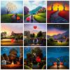 Полный дрель Алмазная вышивка Картина Пара Любовь Набор стразов Алмазная картина Пейзаж Дерево Мозаика Закат Настенное искусство