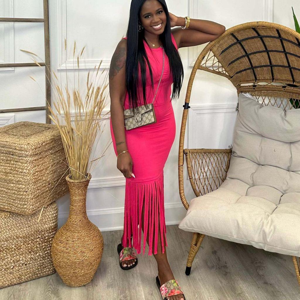 Новое популярнейшее платье с кисточками для европейских и американских женщин