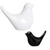 Creative White and Black Glossy Ceramic Birds Figurines Home Decorations Accessories Party (Pack of 2, Black & White)