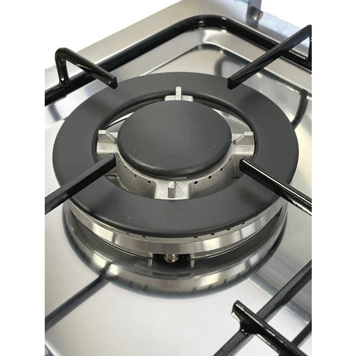 Plaque à gaz - Vitrokitchen - Bouton poussoir - Multicolore - 69x68x19 cm - Gaz naturel - Acier allié