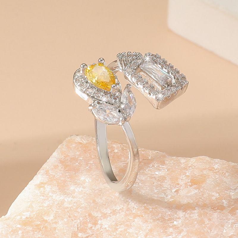 Кольцо GemChic женское, модное, с цирконом, регулируемое, с индивидуальной геометрией, с уникальным дизайном, подарок на день рождения, Рождество, ювелирные изделия