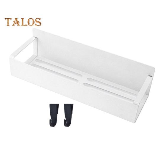 Refrigerator Magnetic Spice Rack with Hooks Hollow Design Rustproof Strong Load-bearing Large Capacity Spice Rack Kitchen Storage Shelf