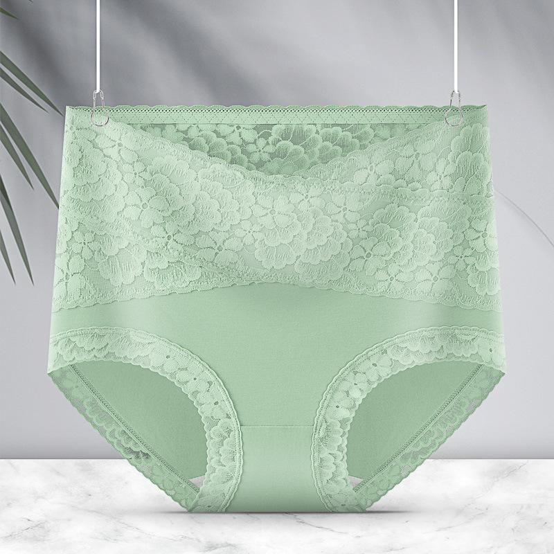 Нижнее белье из чистого хлопка с высокой талией, утягивающее бедра, кружевное, для женщин, дышащее, антибактериальное, бесшовное, удобное, утягивающее, треугольные трусики