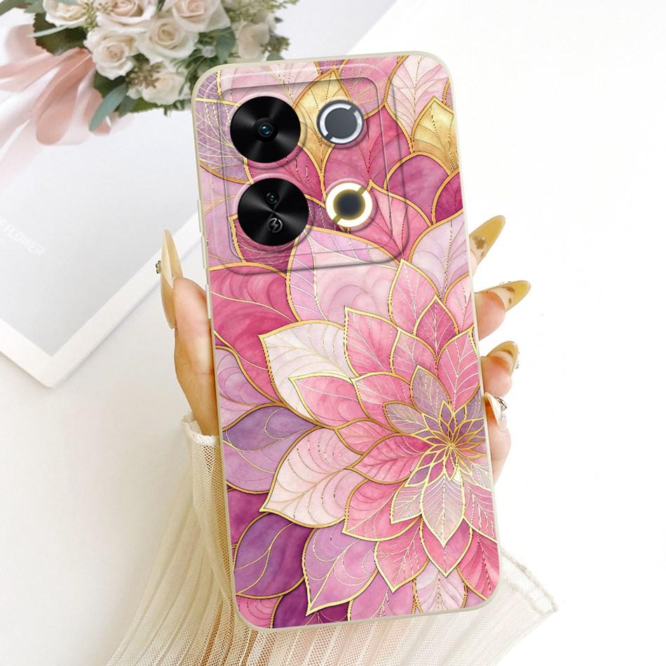 For ITEL P65 Cute Cat Flower Cartoon Phone Case For Itel P671L ItelP65 Shockproof Soft Silicone Covers Bumpers