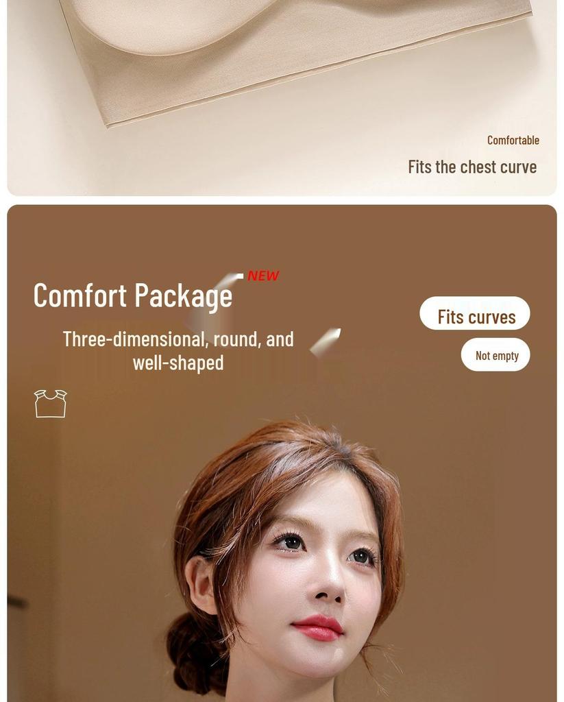 Плечевая накладка под прямым углом Невидимый бюстгальтер: Бесшовный бандаж для груди для женщин, уменьшает внешний вид большой груди