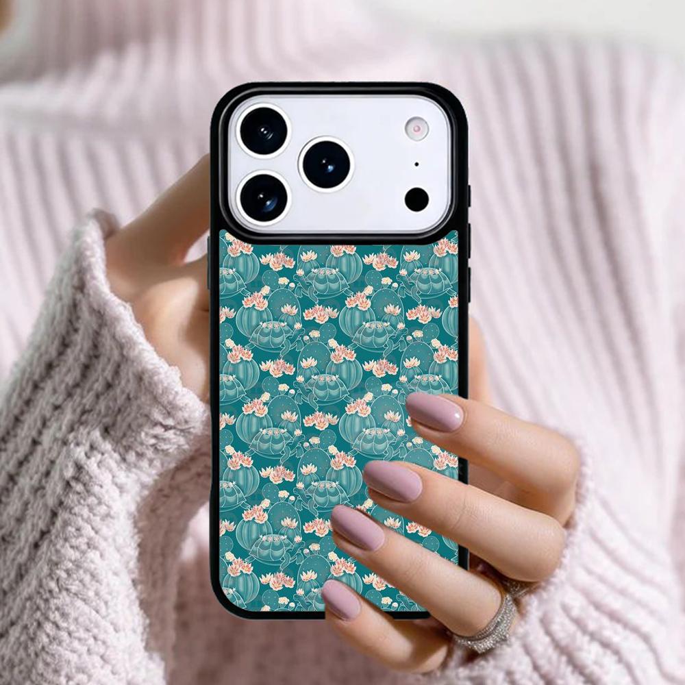 Чехол для телефона Apple iPhone 17 Air 16E 15 14 Plus 13 12 11 Pro Max Mini с акварельными суккулентами и кактусами Funda Cover