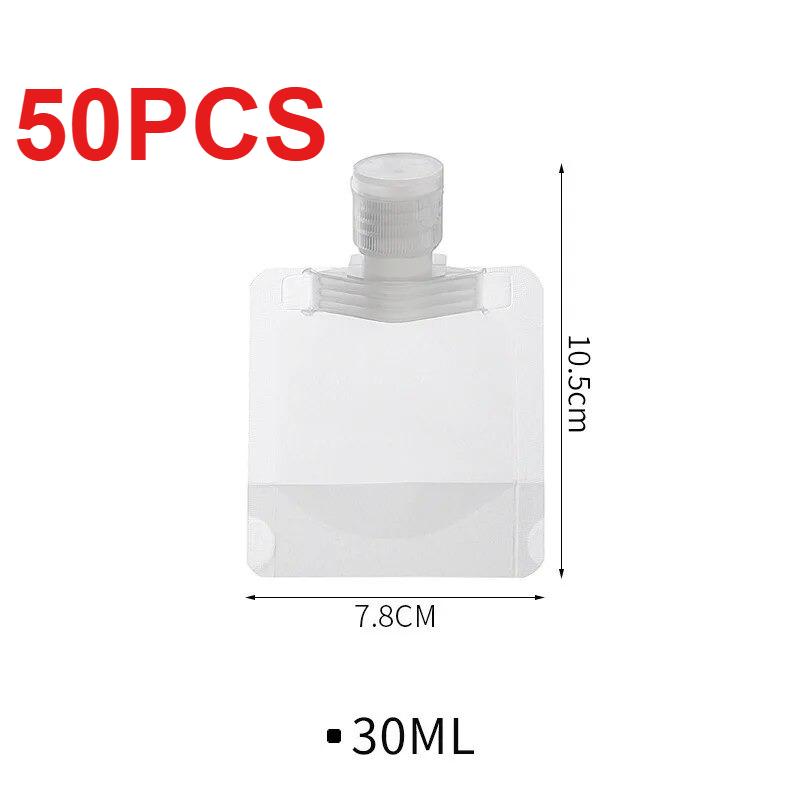 30/50/100ML Thickened Travel Size Refillable Pouch Portable Cosmetic Squeeze Bag for Lotion Shampoo Shower Gel Facial Cleanser