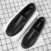 Мужские повседневные кожаные мокасины Мужская обувь на плоской подошве Мокасины Деловая минималистская обувь для мужчин Черные туфли без застежек для вождения Отдых Прогулки