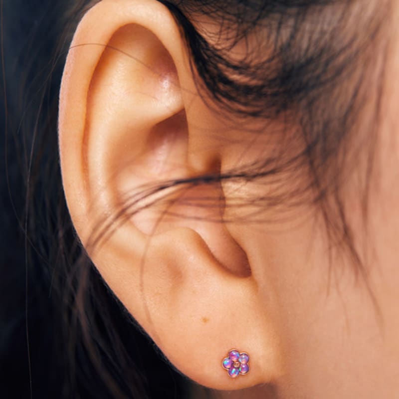 Tirr Lirr 14K Pink Gold Loro Flower (W) Piercing TEPK4P06346M(PC)-3
