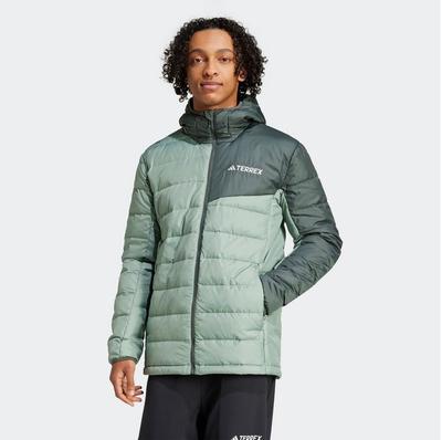 Куртка Terrex Multi Light Hooded Down Jacket серебристо-зеленый хаки зеленый