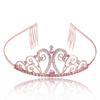 Европейская и американская тиара-корона из розовых кристаллов - Женский модный аксессуар для волос для девичников
