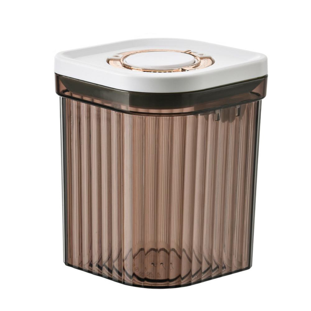 Portable Stripe Pattern Milk Powder Storage Box with Spoon Plastic Milk Powder Can Leakproof Sealed Grains Storage Jar Travel