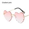 Love Heart Thin Metal Frame SunGlasses for Women Eyewear Heart-Shaped Sunglasses Heart Sunglasses