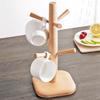 Japanese Wooden Teacup Holder: Creative Upside-Down Drain Rack for Cup Storage
